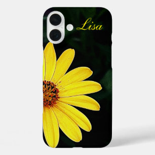 黄パーソナライズされた花アップルiPhoneケース iPhone 16 Plusケース