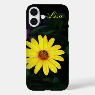 黄パーソナライズされた花アップルiPhoneケース iPhone 16 Plusケース
