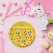 黄パーソナライズされた虹ビキニ ペーパープレート (パーティー)