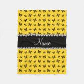 黄パーソナライズされた蝶の模様 フリースブランケット (正面)