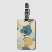黄パーソナライズされた青分子ラゲッジタグ ラゲッジタグ (正面縦)
