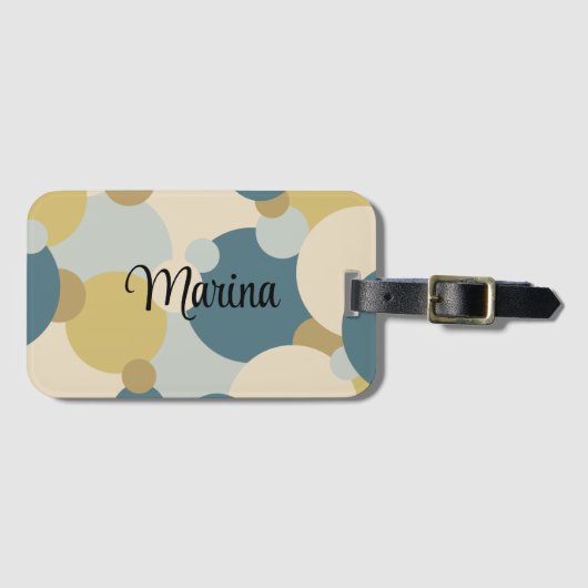 黄パーソナライズされた青分子ラゲッジタグ ラゲッジタグ (正面横)