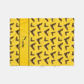 黄パーソナライズされた鷲の名 フリースブランケット (正面(横))