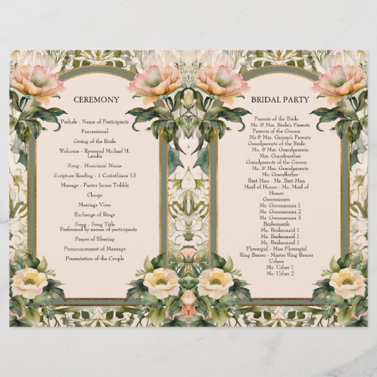 黄ビクトリアンエレガントフローラ結婚式 (裏面)