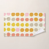 黄ピンスタイリッシュクサンゴのボホビッグドットパターン バスタオルセット (ハンドタオル)