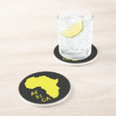 黄ファンキーアフリカの地図 コースター (側面)