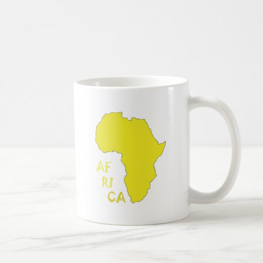 黄ファンキーアフリカの地図 コーヒーマグカップ (右)