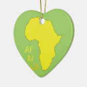 黄ファンキーアフリカの地図 セラミックオーナメント (左)