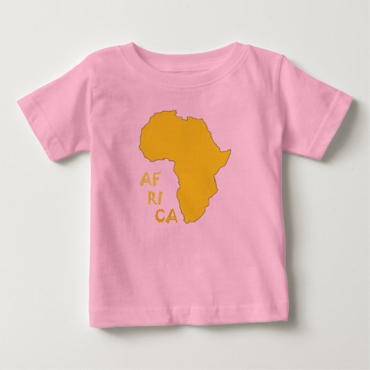 黄ファンキーアフリカの地図 ベビーTシャツ (正面)