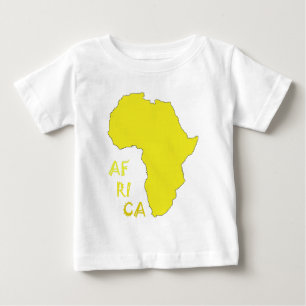 黄ファンキーアフリカの地図 ベビーTシャツ