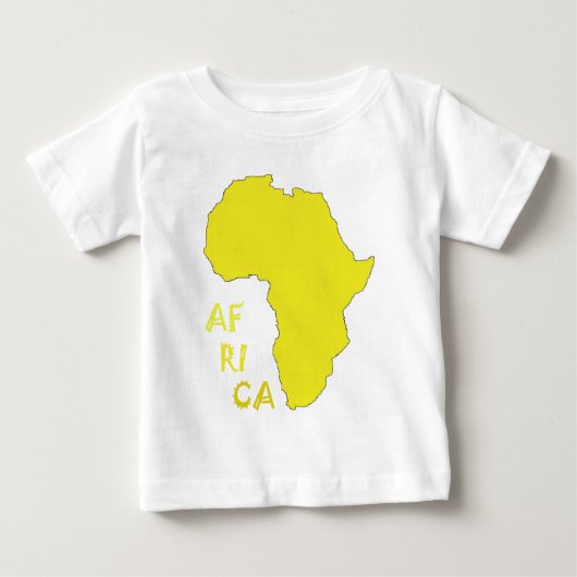 黄ファンキーアフリカの地図 ベビーTシャツ (正面)