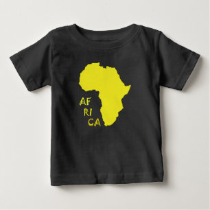 黄ファンキーアフリカの地図 ベビーTシャツ