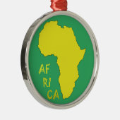 黄ファンキーアフリカの地図 メタルオーナメント (右)