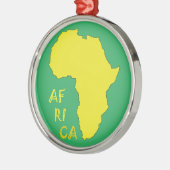 黄ファンキーアフリカの地図 メタルオーナメント (左)