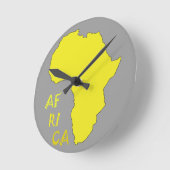 黄ファンキーアフリカの地図 ラウンド壁時計 (傾斜)