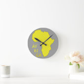 黄ファンキーアフリカの地図 ラウンド壁時計 (ホーム)