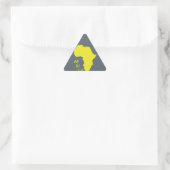 黄ファンキーアフリカの地図 三角形シール (バッグ)