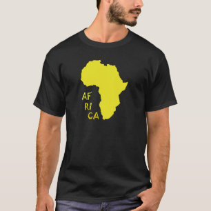 黄ファンキーアフリカの地図 Tシャツ