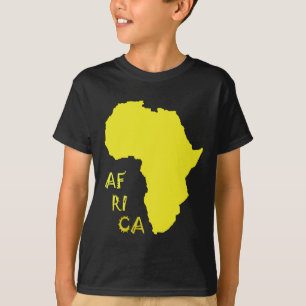 黄ファンキーアフリカの地図 Tシャツ