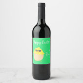 黄ファンキーハッピーイースタークール雛 ワインラベル (正面)