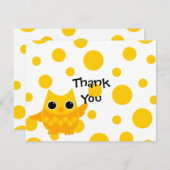 黄フクロウ サンキューカード (正面/裏面)