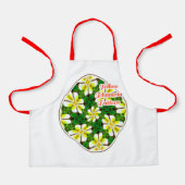 黄フランギパニ模様 エプロン (正面)