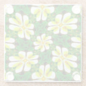 黄フランギパニ模様 ガラスコースター (裏面)