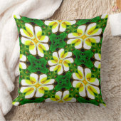 黄フランギパニ模様 クッション (ブランケット)