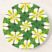 黄フランギパニ模様 コースター (正面)