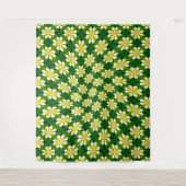 黄フランギパニ模様 タペストリー (正面)