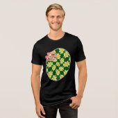 黄フランギパニ模様 トライブレンドTシャツ (正面全面)