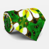 黄フランギパニ模様 ネクタイ (ロール)