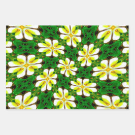 黄フランギパニ模様 ラッピングペーパーシート