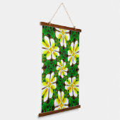 黄フランギパニ模様 吊り下げ型タペストリー (傾斜あり)