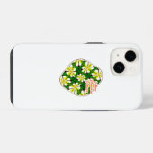 黄フランギパニ模様 iPhoneケース (裏面横)