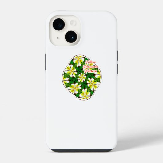 黄フランギパニ模様 iPhoneケース (裏面)