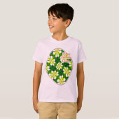 黄フランギパニ模様 Tシャツ (正面フル)
