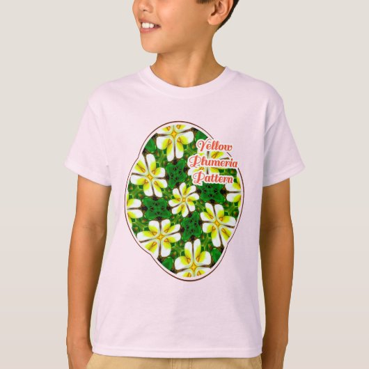 黄フランギパニ模様 Tシャツ (正面)
