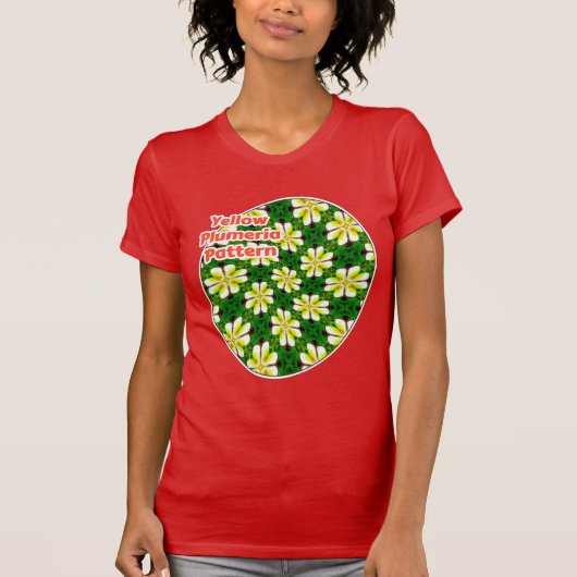 黄フランギパニ模様 Tシャツ (正面)