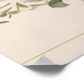 黄フランスのフローラテエレガントアブライダルシャワー ポスター (角)