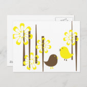 黄フレンドリー色の鳥 ポストカード (正面/裏面)