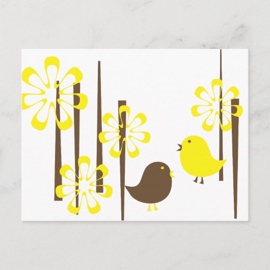 黄フレンドリー色の鳥 ポストカード (正面)