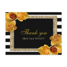 黄フローラありがとうはがき