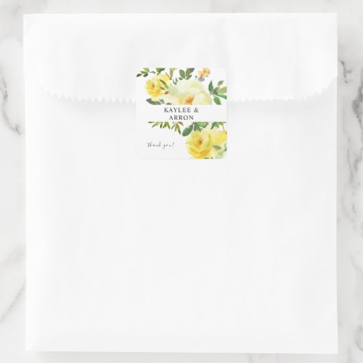 黄フローラありがとう スクエアシール (バッグ)