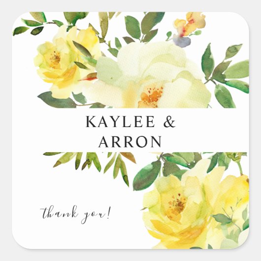 黄フローラありがとう スクエアシール (正面)