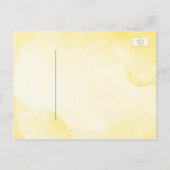 黄フローラソフトブルー日付の保存 案内ポストカード (裏面)