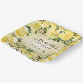 黄フローラバラ金ゴールドグリッター誕生日名Pa ペーパープレート (傾斜あり)