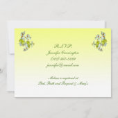 黄フローラブライダルシャワー 招待状 (裏面)