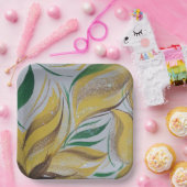 黄フローラプレート ペーパープレート (パーティー)