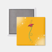 黄フローラマグネット_正方形 マグネット (正面/裏面)